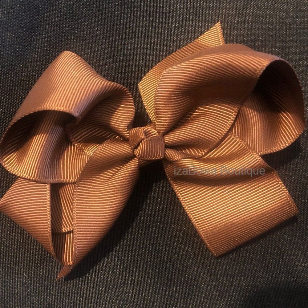 Coffee Brown 4" Boutique Bow   4B2057  Handmade NWT Boutique